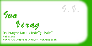 ivo virag business card